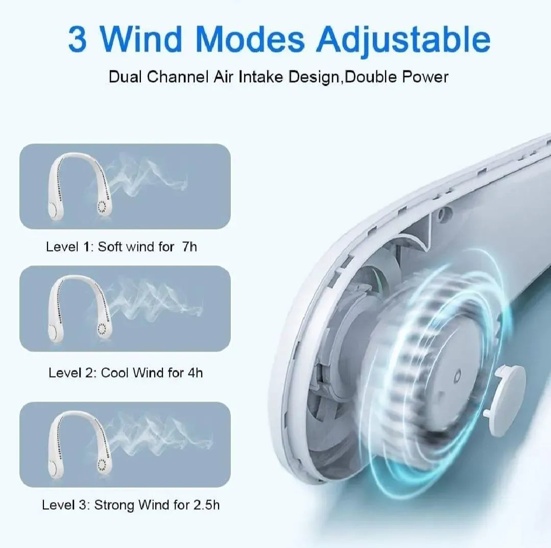Portable Hanging Neck Fan ā 3 Speed Hands-Free Summer Cooling Fan