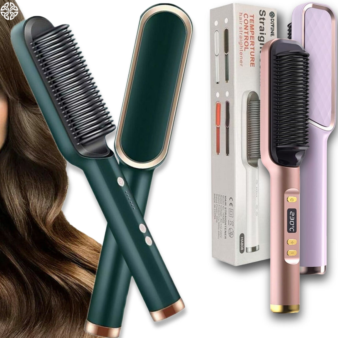 2-in-1 Fast Drying Hair Straightener & Curler Brush