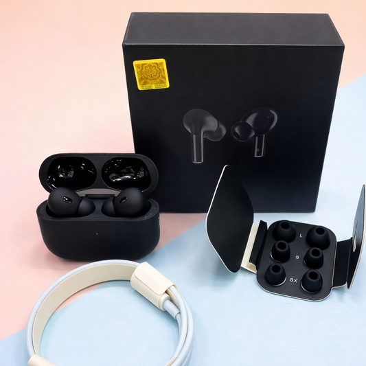 Pro 2 Wireless Earbuds – Original Black Box Pack with Complete Accessories