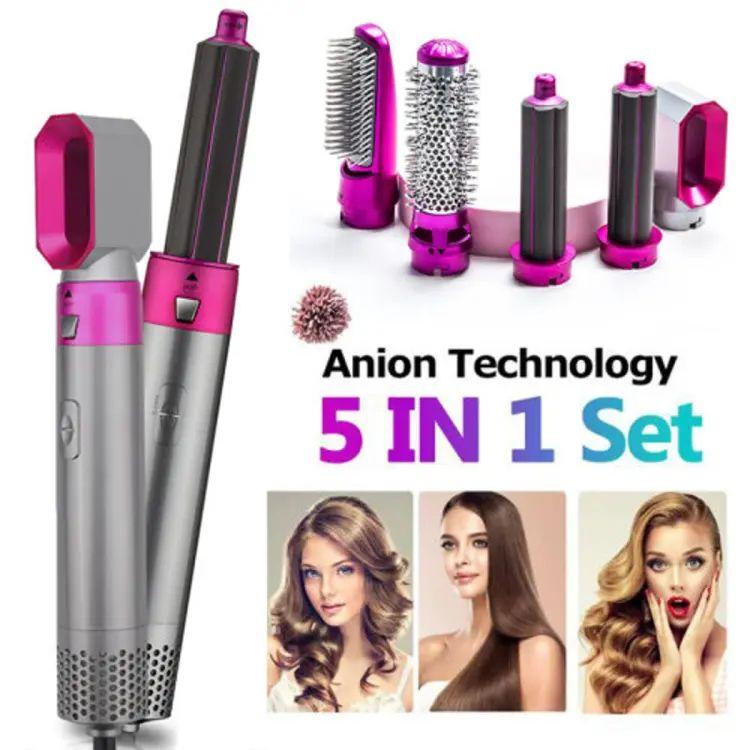 5-in-1 Hair Dryer Brush & Styler – Straightener, Curler & Volumizer