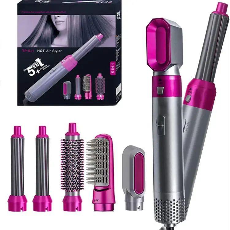 5-in-1 Hair Dryer Brush & Styler – Straightener, Curler & Volumizer