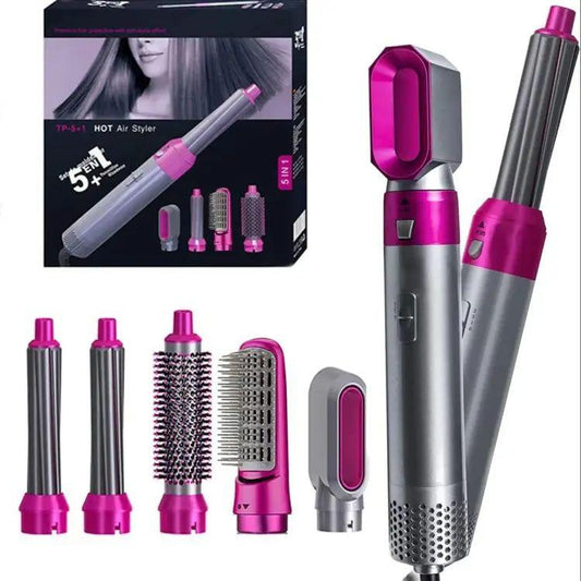 5-in-1 Hair Dryer Brush & Styler – Straightener, Curler & Volumizer