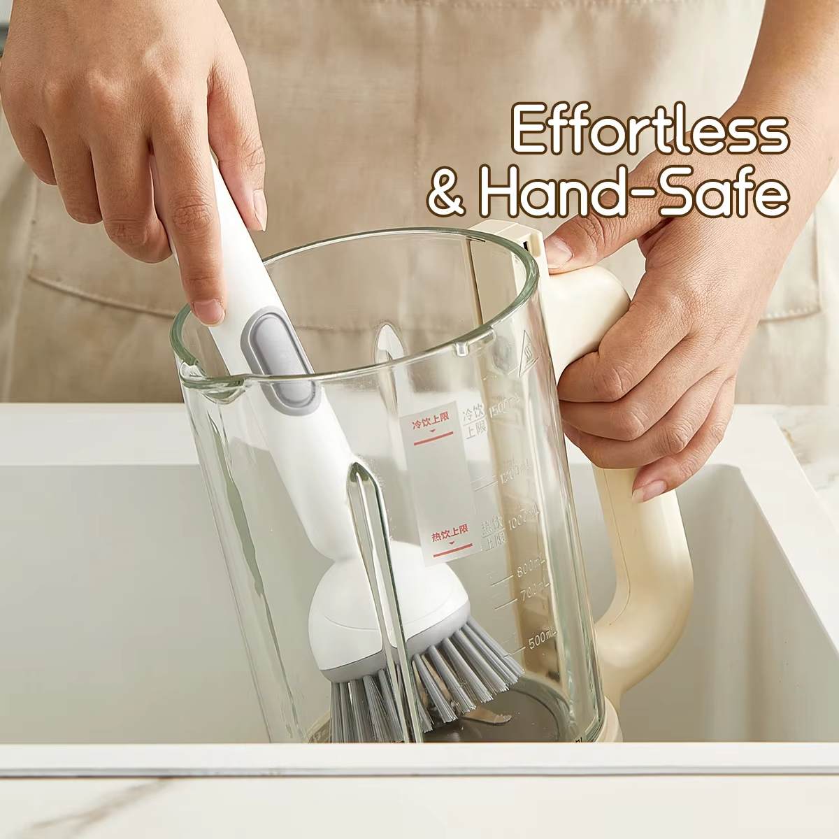 Adjustable Kitchen Cleaning Brush Soap Dispenser for Dishes & Pots
