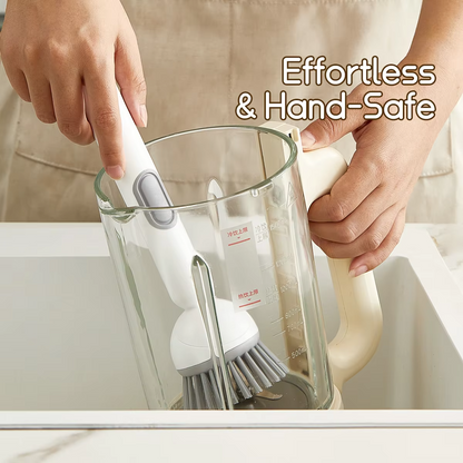 Adjustable Kitchen Cleaning Brush Soap Dispenser for Dishes & Pots