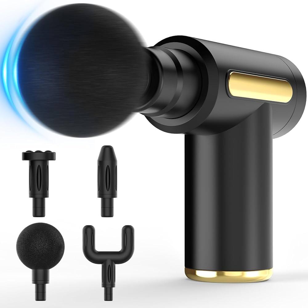 Deep Tissue Massage Gun – 6 Speed Levels & 4 Massage Heads