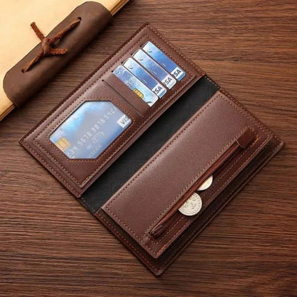 Premium Brown Leather Wallet for Men – Stylish Embossed Bird Design