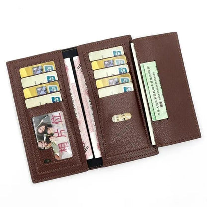 Premium Brown Leather Wallet for Men – Stylish Embossed Bird Design