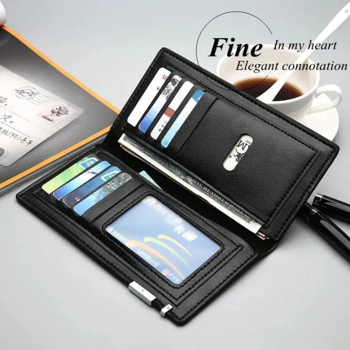 Premium Men's Brown Leather Wallet – Minimalist Kangaroo Logo Design