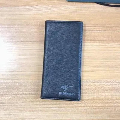 Premium Men's Brown Leather Wallet – Minimalist Kangaroo Logo Design