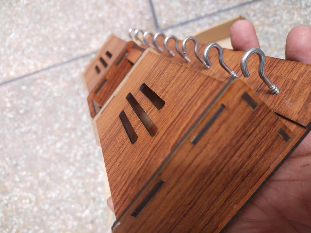 Multi-Functional Wooden Key Holder & Mobile Phone Stand – Wall Organizer