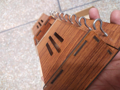 Multi-Functional Wooden Key Holder & Mobile Phone Stand – Wall Organizer