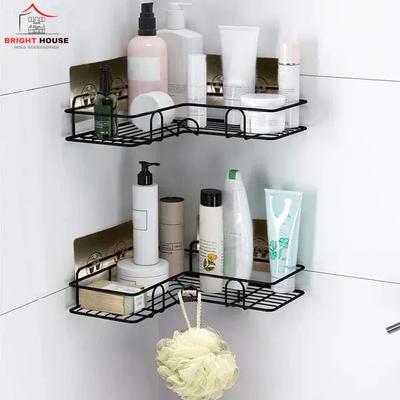 Modern Black Corner Shelf Organizer for Bathroom & Kitchen