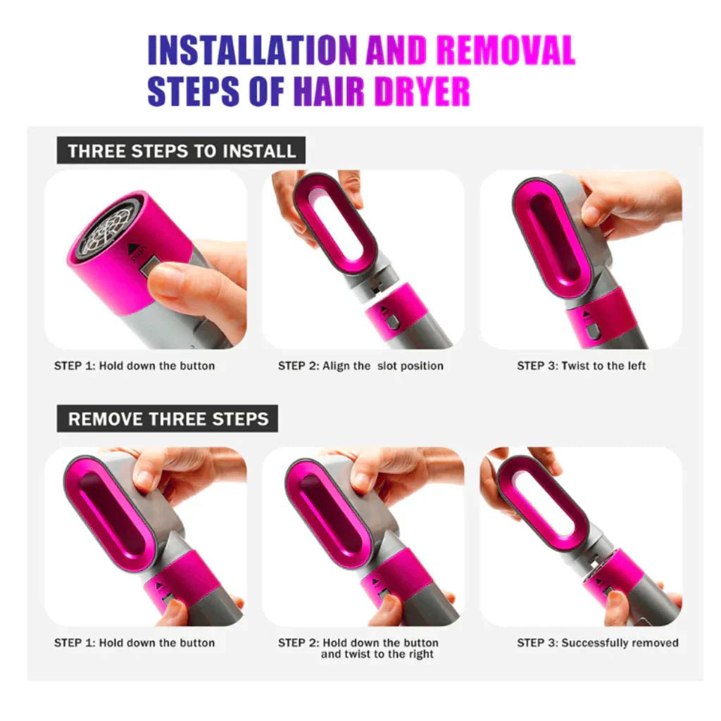 5-in-1 Hair Dryer Brush & Styler – Straightener, Curler & Volumizer