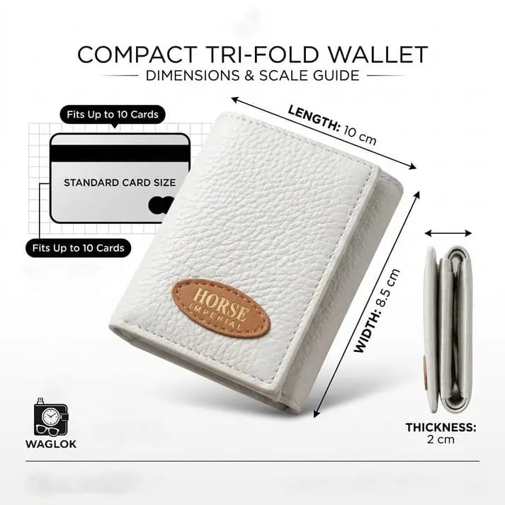 Premium Men's Trifold Wallet – Stylish PU Leather Horse Design