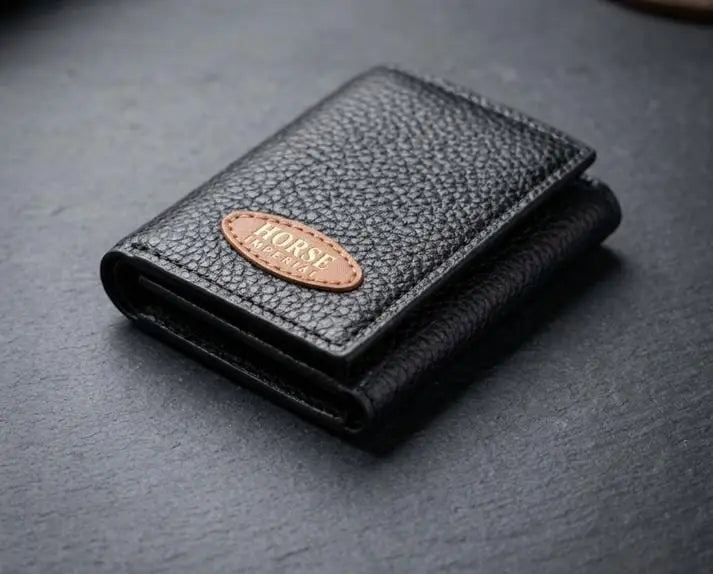 Premium Men's Trifold Wallet – Stylish PU Leather Horse Design