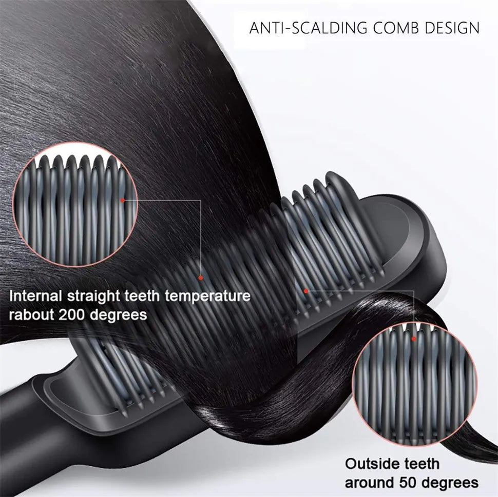 2-in-1 Fast Drying Hair Straightener & Curler Brush