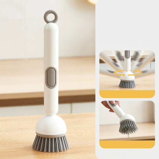 Adjustable Kitchen Cleaning Brush Soap Dispenser for Dishes & Pots
