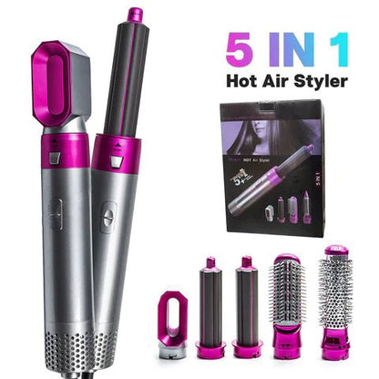 5-in-1 Hair Dryer Brush & Styler – Straightener, Curler & Volumizer