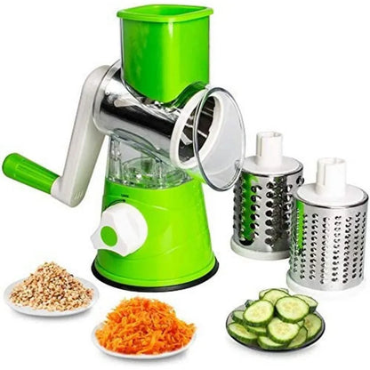 3-in-1 Manual Vegetable Cutter, Slicer & Cheese Grater | Easy Hand Crank