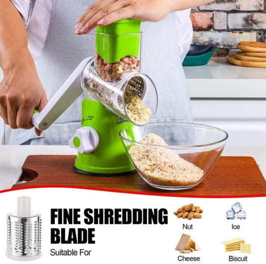 3-in-1 Manual Vegetable Cutter, Slicer & Cheese Grater | Easy Hand Crank