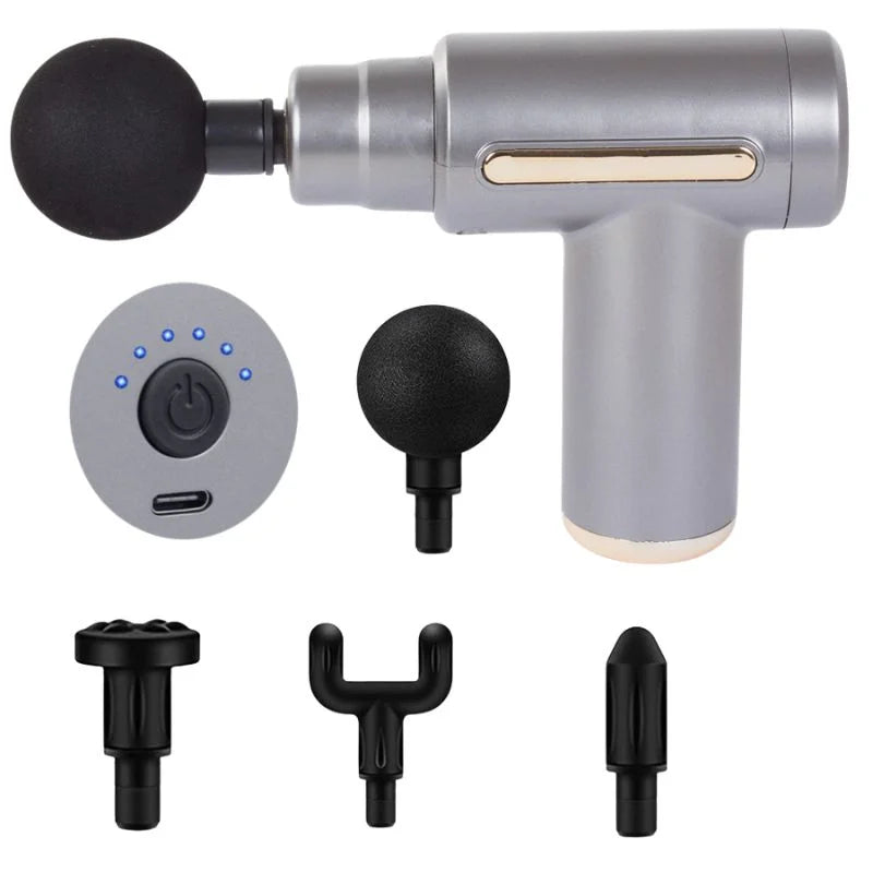 Deep Tissue Massage Gun – 6 Speed Levels & 4 Massage Heads