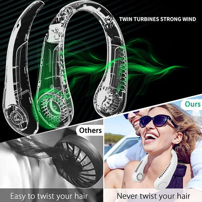 Portable Hanging Neck Fan – 3 Speed Hands-Free Summer Cooling Fan