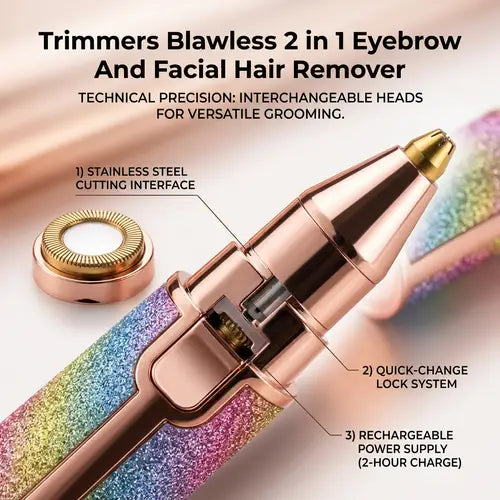 2-in-1 Rechargeable Facial Hair & Eyebrow Trimmer